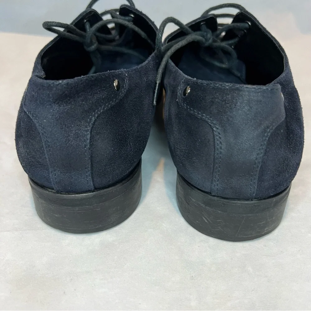 Welfare Absolute Comfort Navy Blue Suede Leather Lace Up Men’s Oxford Shoes